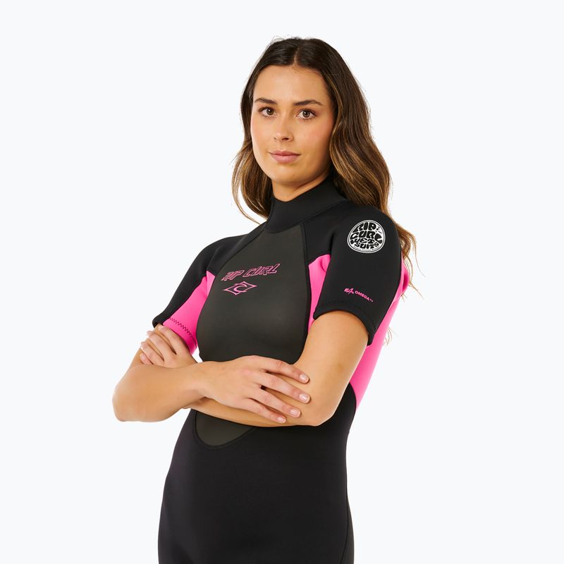 Гідрокостюм жіночий Rip Curl Omega 2/2 mm Back Zip Springsuit black/pink 5