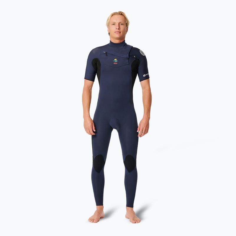 Чоловіча піна для плавання Rip Curl Dawn Patrol Performance 2/2 мм на блискавці на грудях темно-синього кольору