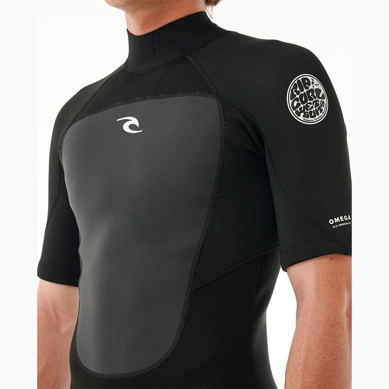 Чоловічий купальний костюм Rip Curl Omega 2 мм на задній блискавці з піни для плавання чорний 6