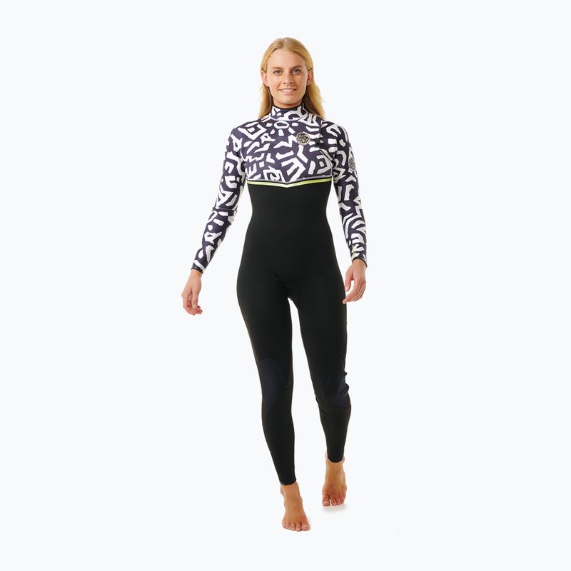 Жіночий гідрокостюм Rip Curl E-Bomb 4/3mm Zip Free Sublimed чорний/лаймовий 4