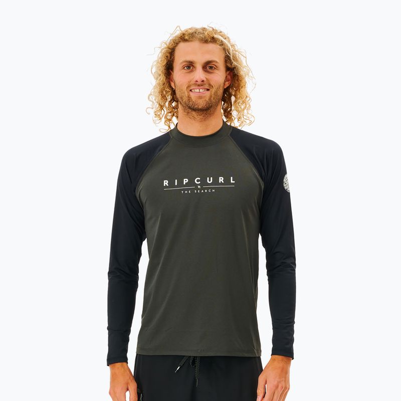 Лонгслів для плавання чоловічий Rip Curl Shockwaves black marled