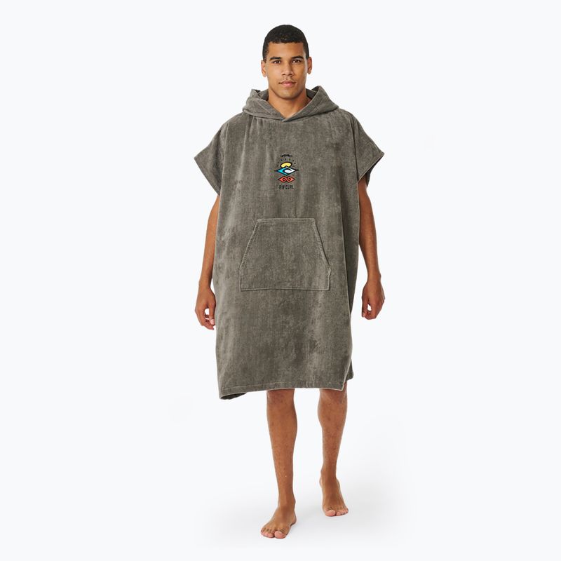 Чоловіче сіре пончо з логотипом Rip Curl з капюшоном