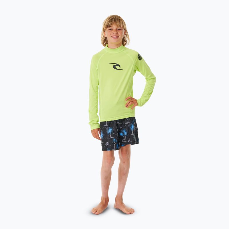 Лонгслів для плавання дитячий Rip Curl Brand Wave UPF Rash Vest lime 2