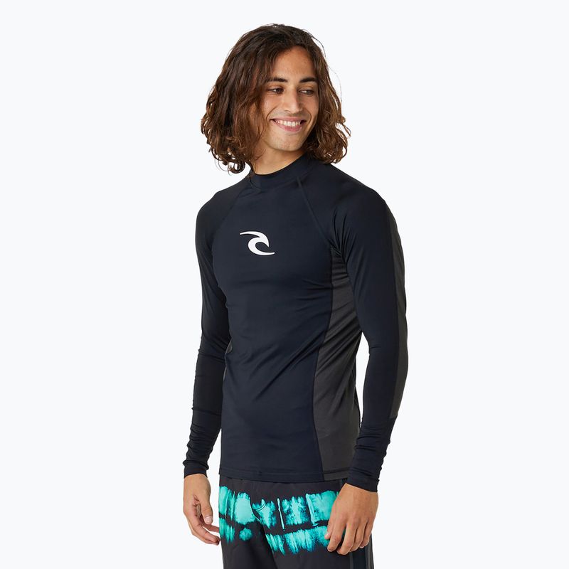 Чоловічий лонгслів для плавання Rip Curl Waves Upf Perf L/S з довгим рукавом чорний 3