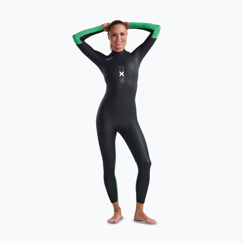 Гідрокостюм для тріатлону жіночий 2XU Propel Openwater black/bright green 3