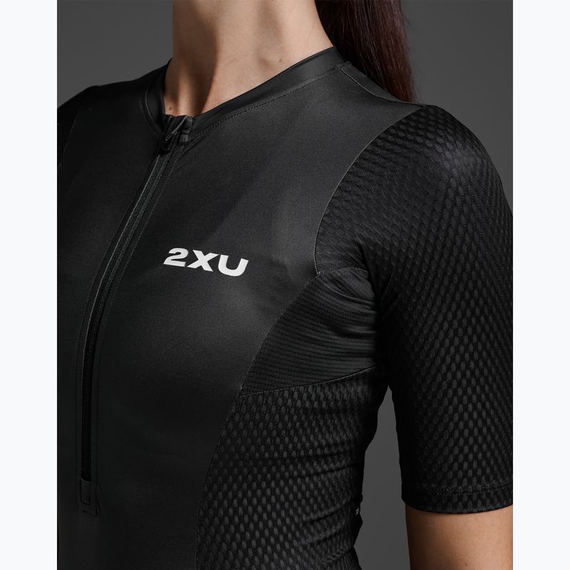 Комбінезон для тріатлону жіночий 2XU Aero Hex Sleeved black/white 3