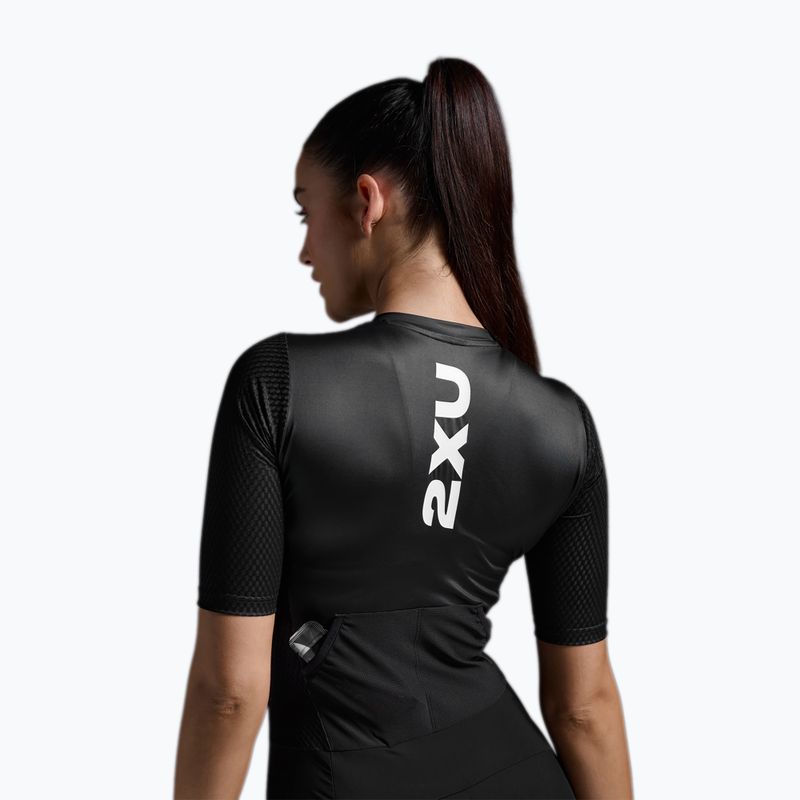 Комбінезон для тріатлону жіночий 2XU Aero Hex Sleeved black/white 4
