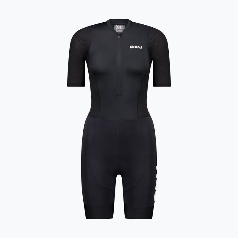 Комбінезон для тріатлону жіночий 2XU Aero Hex Sleeved black/white 6
