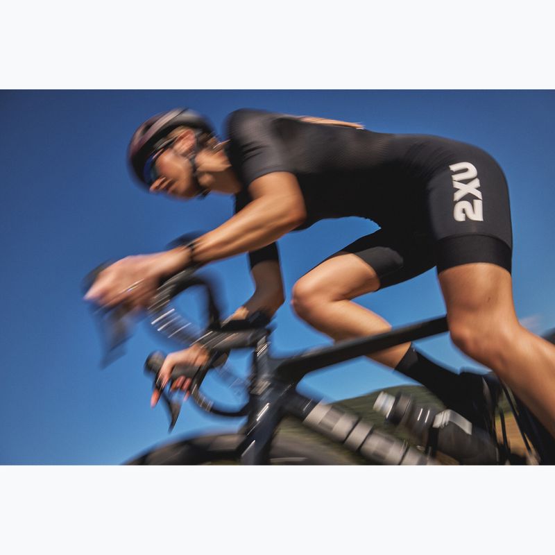 Комбінезон для тріатлону жіночий 2XU Aero Hex Sleeved black/white 9