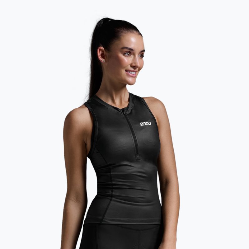 Топ велосипедний жіночий 2XU Core Tri Tank black/white 4