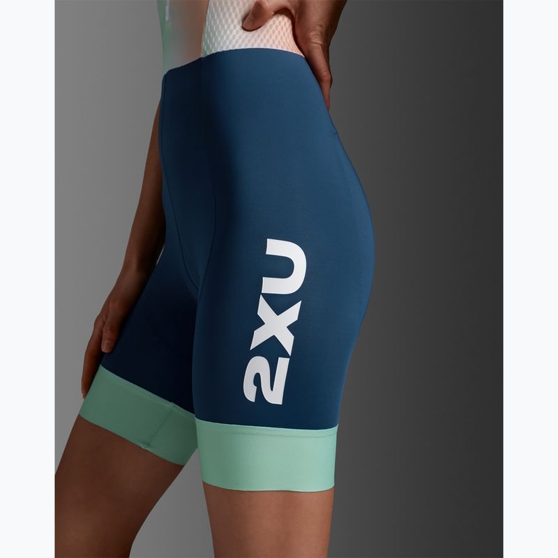 Комбінезон для тріатлону жіночий 2XU Aero Hex Sleeved jelly mint/majol 8