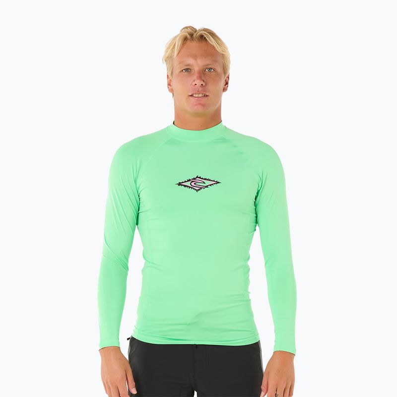 Лонгслів для плавання чоловічий Rip Curl Raw Energy UPF Performance neon green
