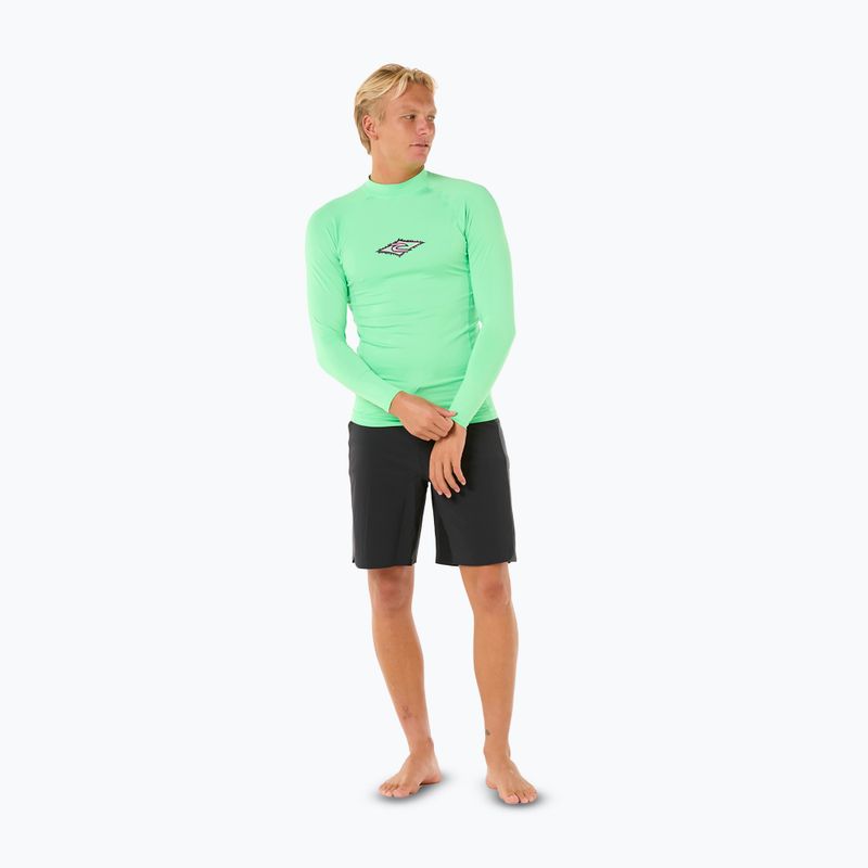 Лонгслів для плавання чоловічий Rip Curl Raw Energy UPF Performance neon green 2
