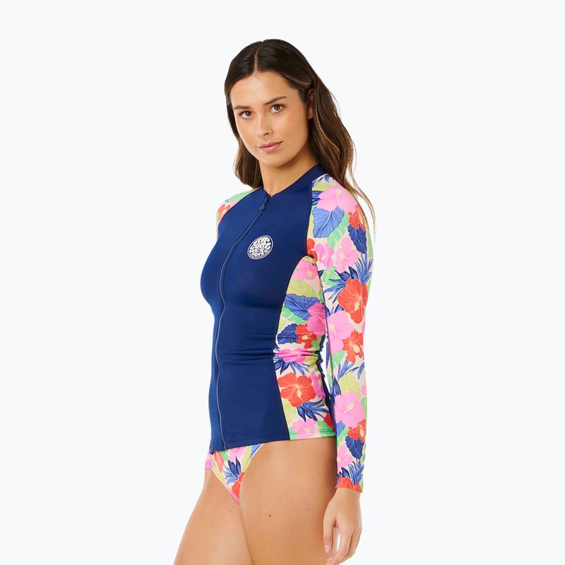Жіноча футболка з довгим рукавом для плавання Rip Curl Party Wave Upf Zip multicolor 4