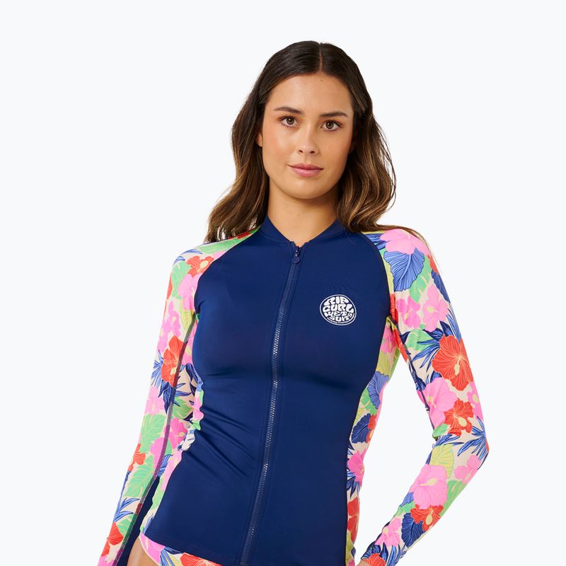 Жіноча футболка з довгим рукавом для плавання Rip Curl Party Wave Upf Zip multicolor 5