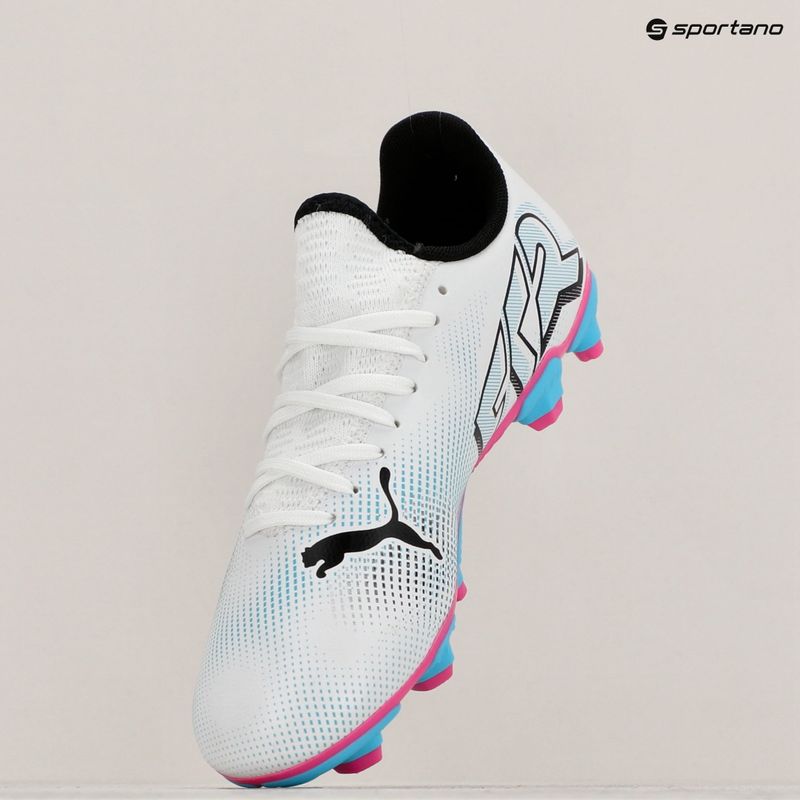 Дитячі футбольні бутси PUMA Future 7 Play FG/AG пума біла/пума чорна/отруйно-рожева 10