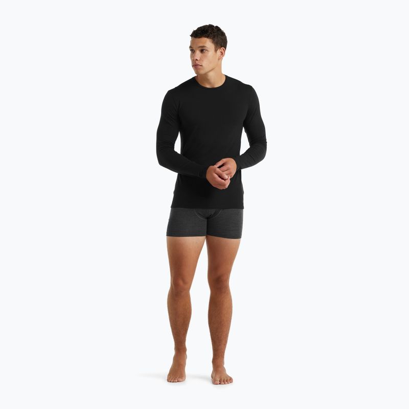 Чоловіча термоактивна футболка з довгим рукавом icebreaker Merino 150 Anatomica Crewe чорна 2