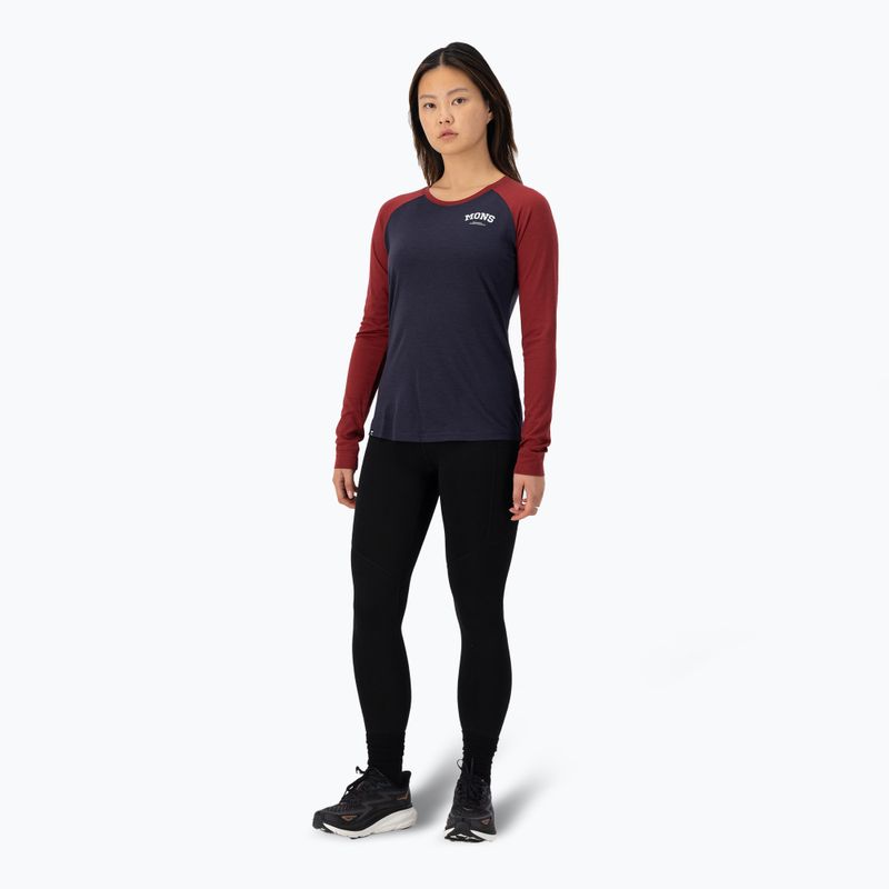 Жіноча термоактивна кофта Mons Royale Icon Raglan cherry/ 9 iron 2