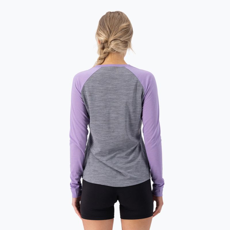 Жіноча термоактивна кофта Mons Royale Icon Raglan grey heather/ lupin 3