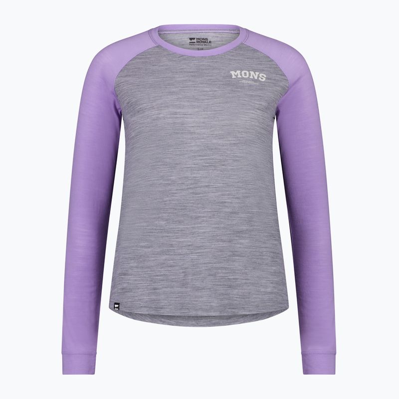 Жіноча термоактивна кофта Mons Royale Icon Raglan grey heather/ lupin 4