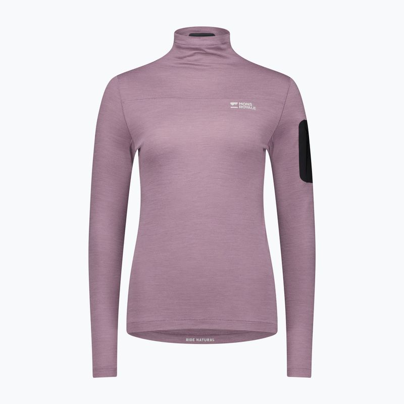 Лонгслів термічний жіночий Mons Royale Diversion Mock Neck mauve 3