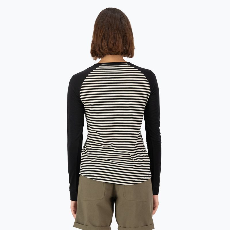 Жіноча термоактивна кофта Mons Royale Icon Raglan mr stripe/black 2