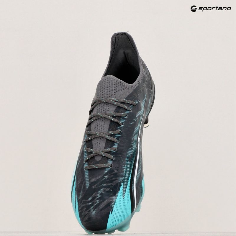 Футбольні бутси PUMA Ultra Ultimate Rush FG/AG сірі / пума білі / електро аква 15
