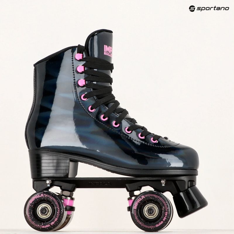 Жіночі ковзани IMPALA Quad Skate чорні голографічні 12