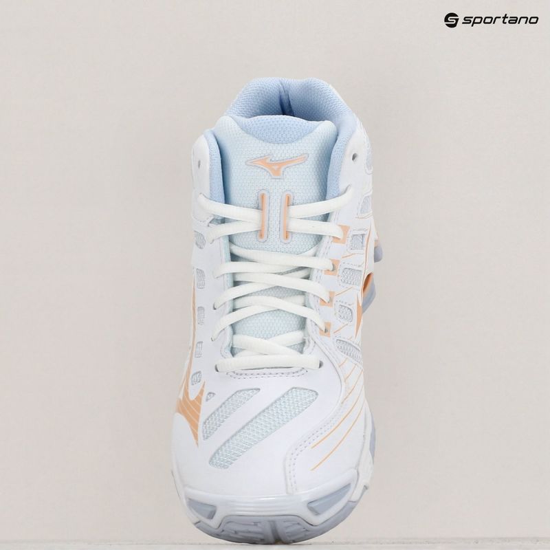 Кросівки волейбольні жіночі Mizuno Wave Voltage Mid white/peach parfait/halogen blue 9