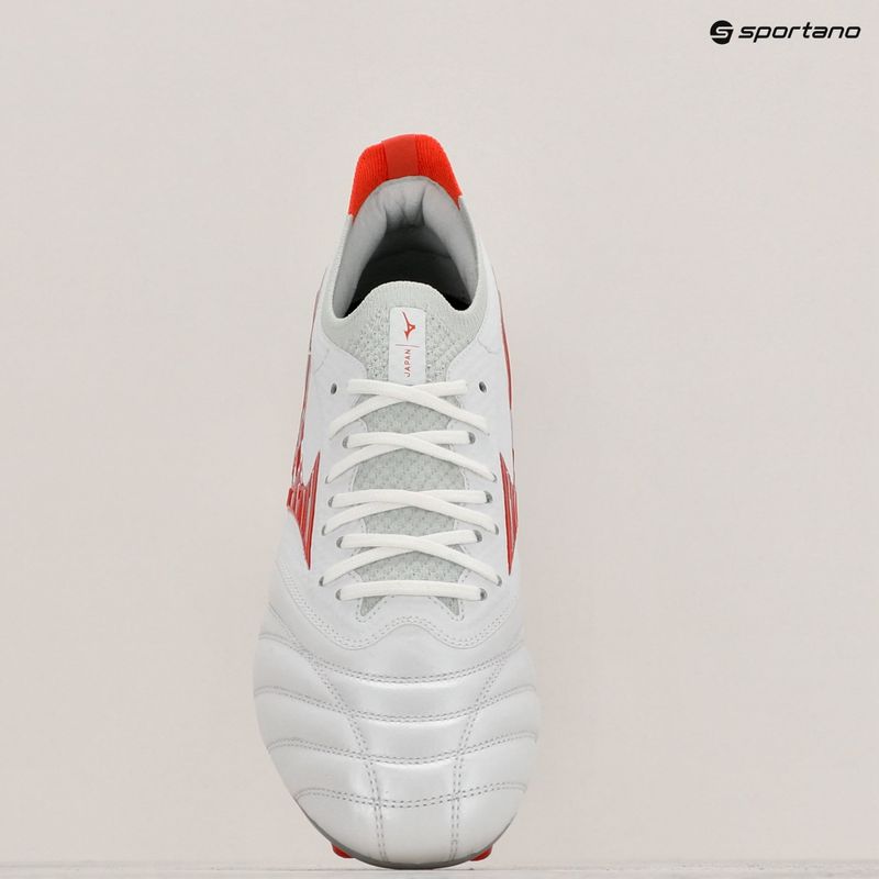 Mizuno Morelia Neo IV ˗ Японія Мікс білі/променисто-червоні/гарячі коралові чоловічі футбольні бутси 9