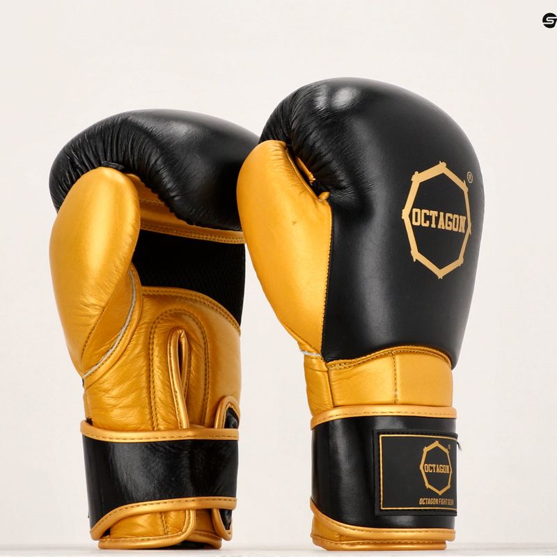 Рукавиці боксерські Octagon Prince black/gold 7