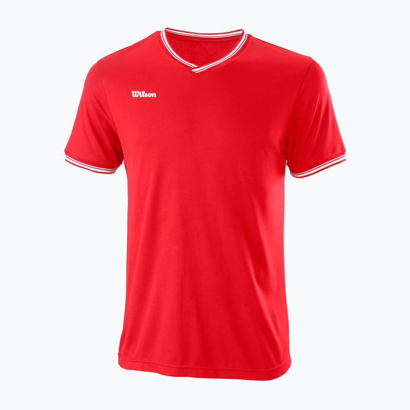 Футболка тенісна чоловіча Wilson Team II High V-Neck червона WRA794103