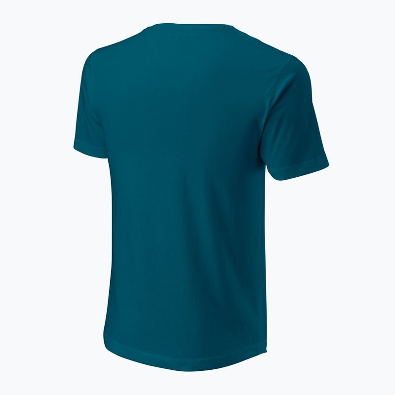 Футболка для тенісу чоловіча Wilson Script Eco Cotton Tee blue/coral 2