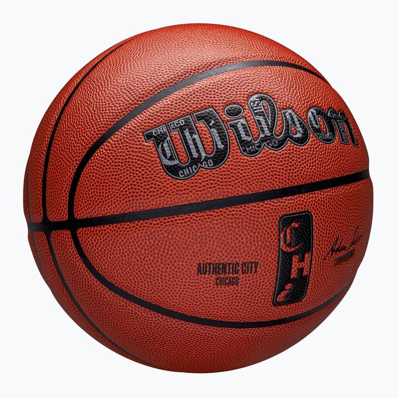 М'яч баскетбольний Wilson NBA Authentic City Chicago brown розмір 7 2