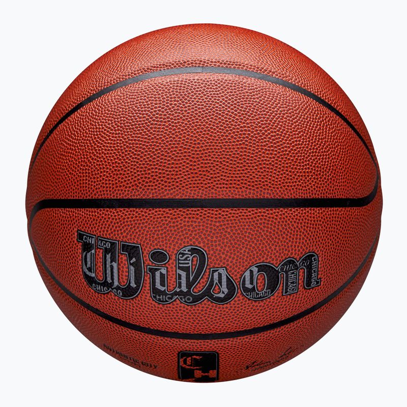 М'яч баскетбольний Wilson NBA Authentic City Chicago brown розмір 7 5