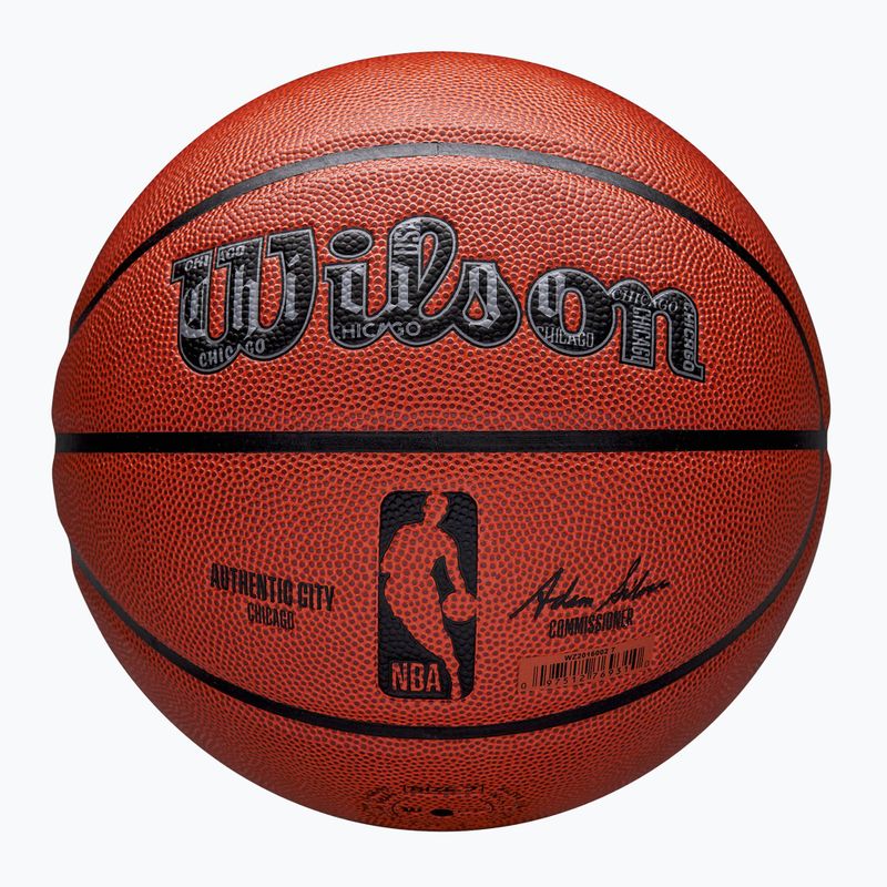М'яч баскетбольний Wilson NBA Authentic City Chicago brown розмір 7 7