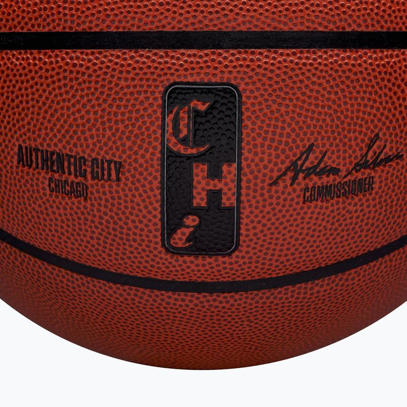 М'яч баскетбольний Wilson NBA Authentic City Chicago brown розмір 7 8