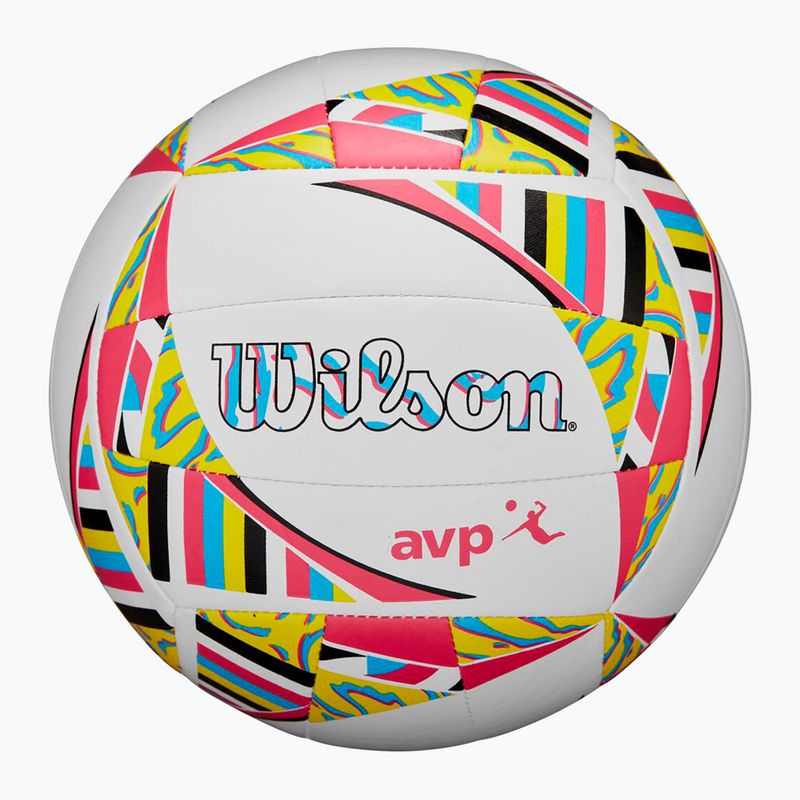 М'яч волейбольний пляжний Wilson AVP Movement white/pink/yellow розмір 5