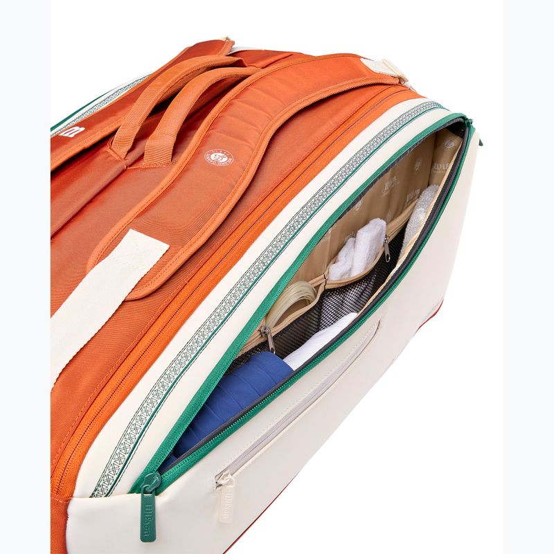Сумка тенісна Wilson Roland Garros Super Tour 9Pk 2026 cream/clay/green 7