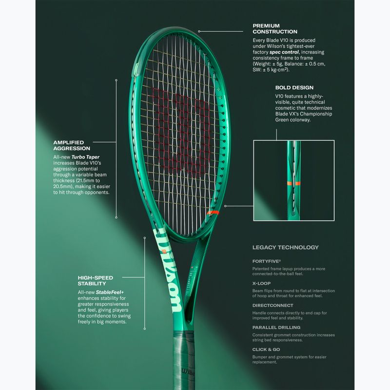 Ракетка тенісна дитяча Wilson Blade Jr 26 V10 green 8