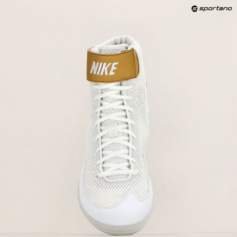 Кросівки борцівські чоловічі Nike Inflict 3 white/metallic gold 9