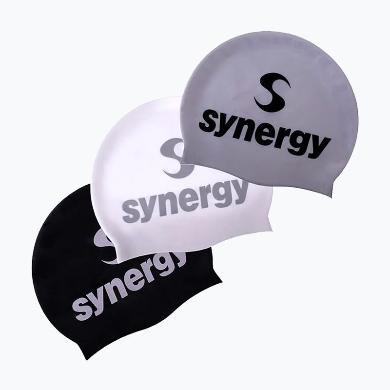Шапочка для плавання Synergy Silicone Swim Cap 3 pcs. black/silver/white