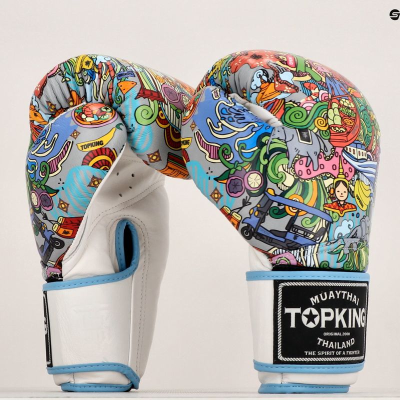 Рукавиці боксерські Top King Boxing Culture white/blue 7