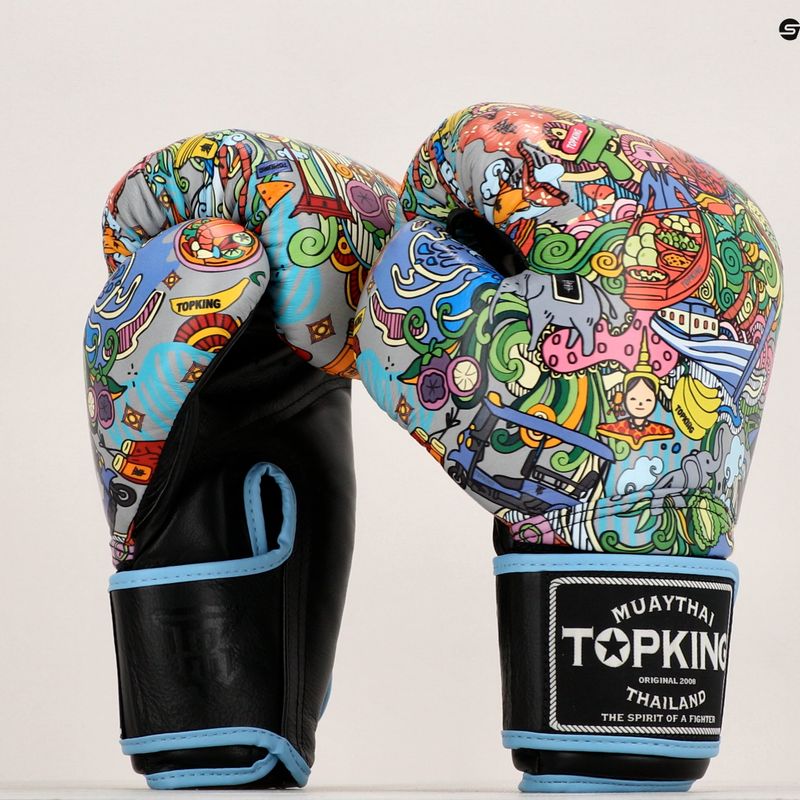 Рукавиці боксерські Top King Boxing Culture black/blue 7