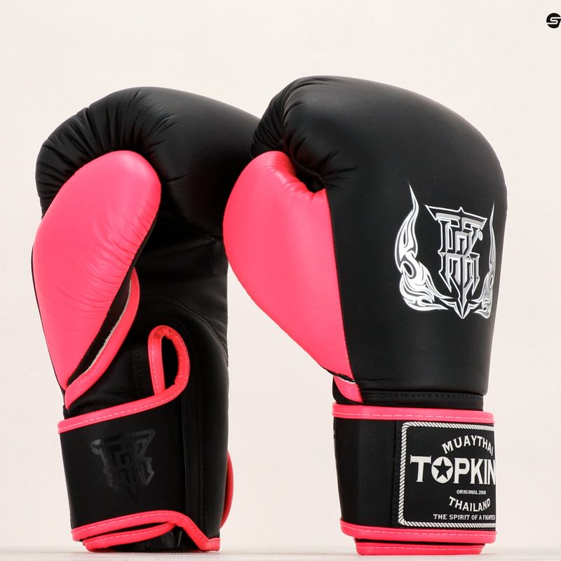 Рукавиці боксерські Top King Reborn Boxing Semi Leather black/pink 6