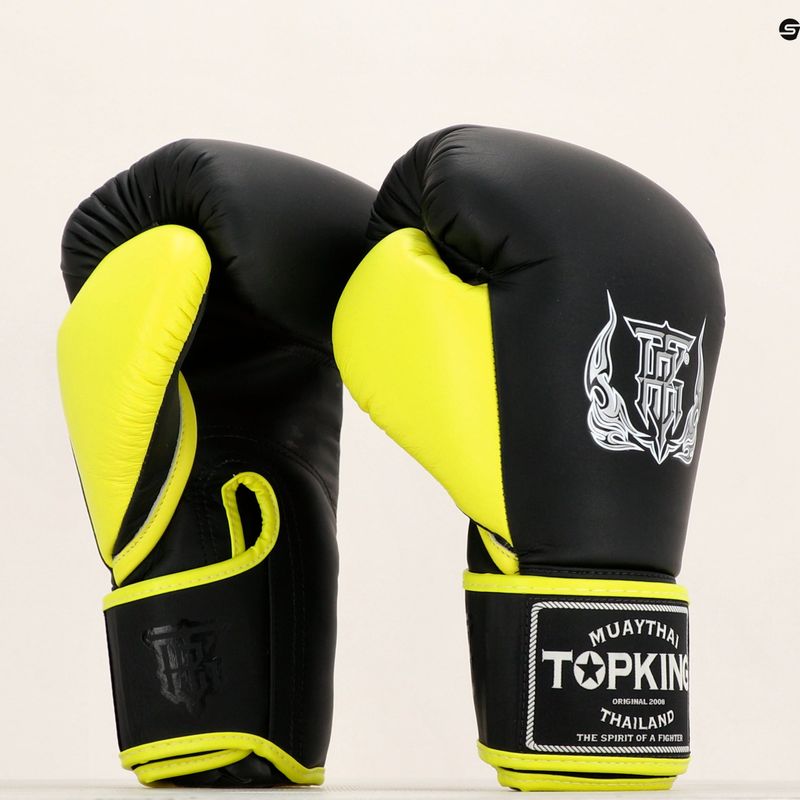 Рукавиці боксерські Top King Reborn Boxing Semi Leather black/yellow 6