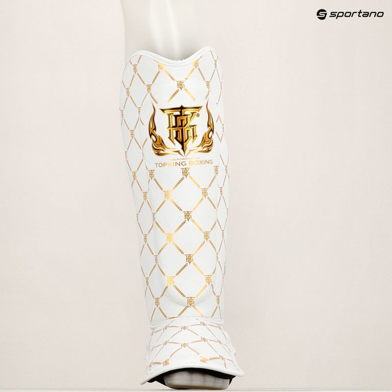 Захист для гомілок та стоп Top King Chain Semi Leather white/gold 8