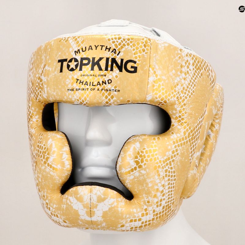 Боксерський шолом Top King Super Star білий/золотий 8