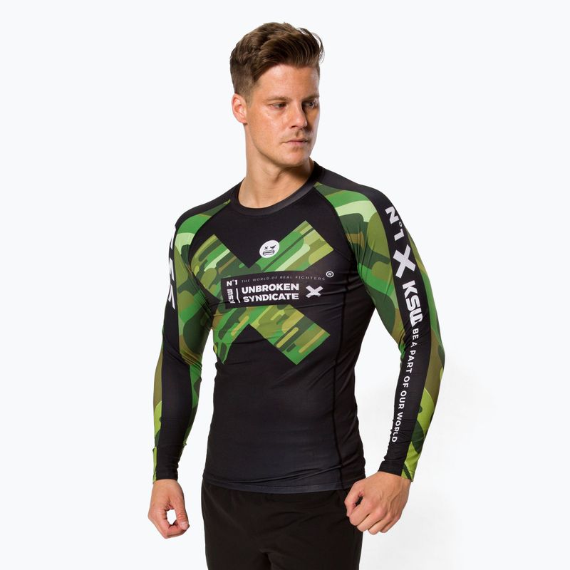 Рашгард лонгслів чоловічий KSW Camo black