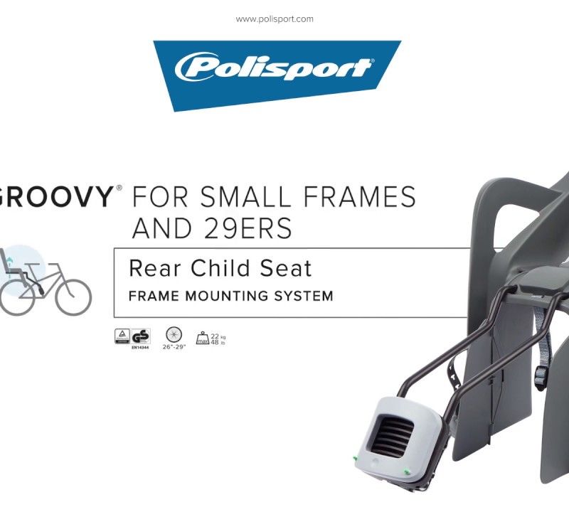 Крісло велосипедне дитяче Polisport Groovy Maxi FF 29 зелено-сіре FO 8406000032 8